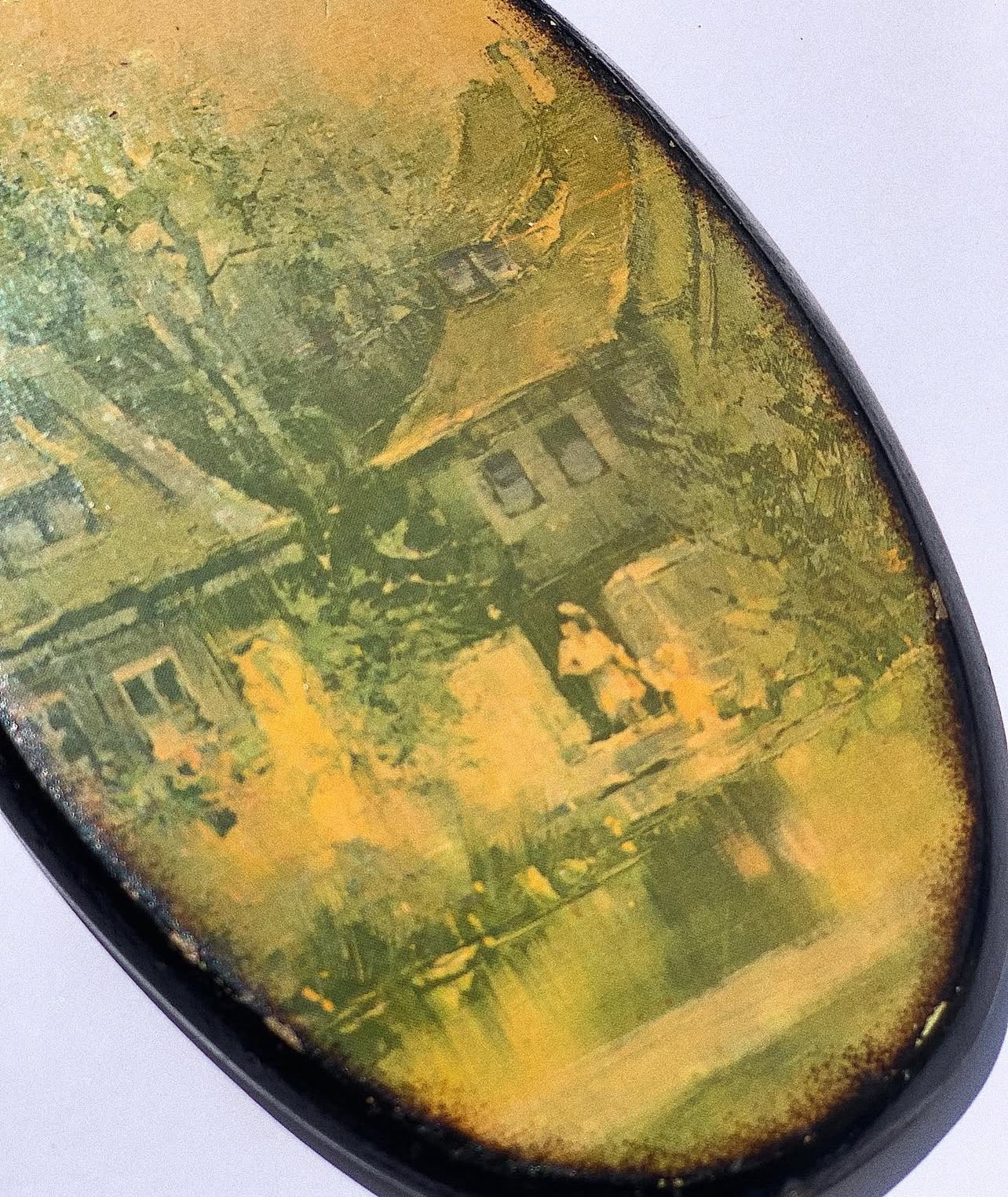Quadro oval madeira