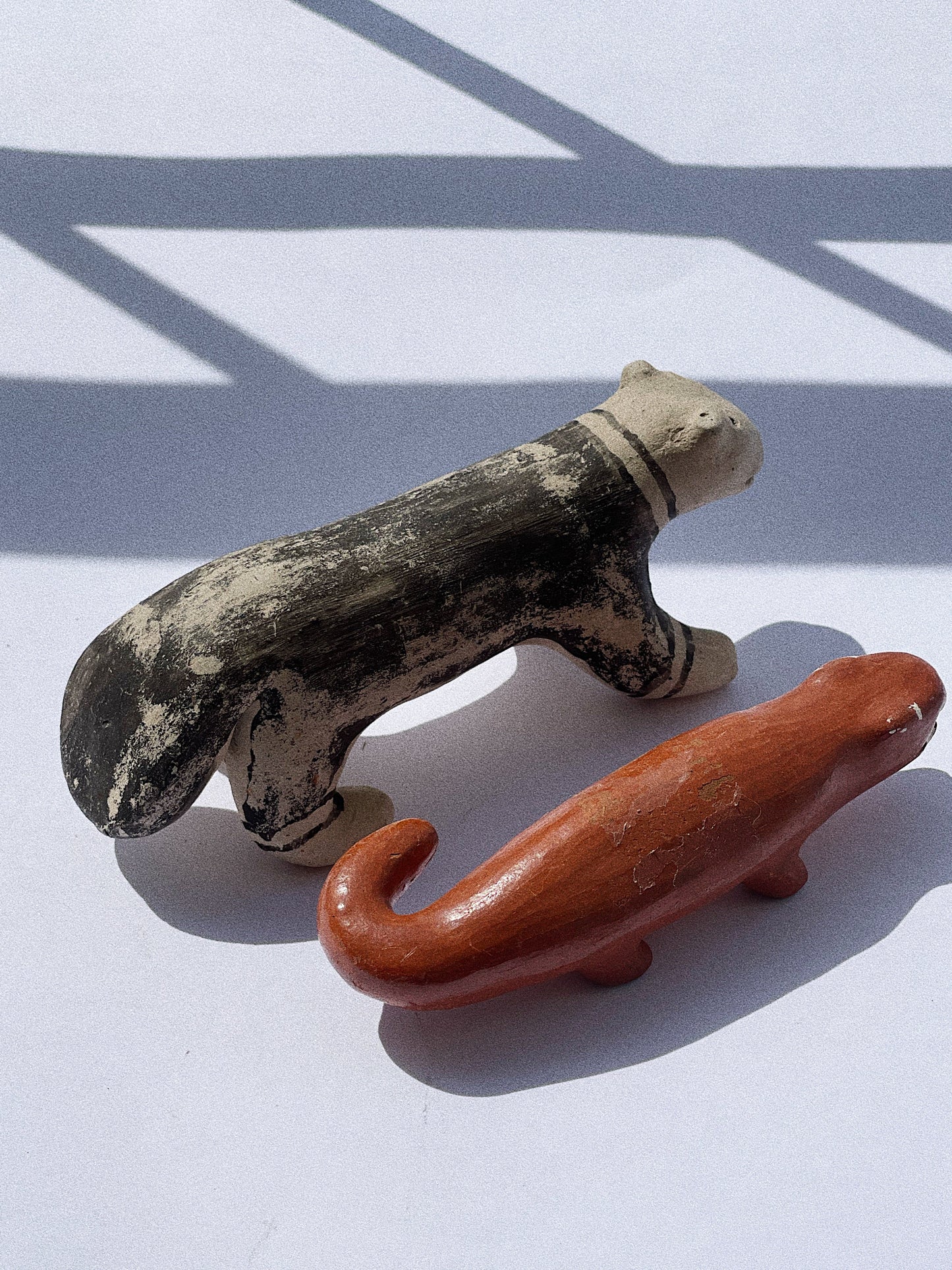 Dupla de animais em cerâmica artesanal