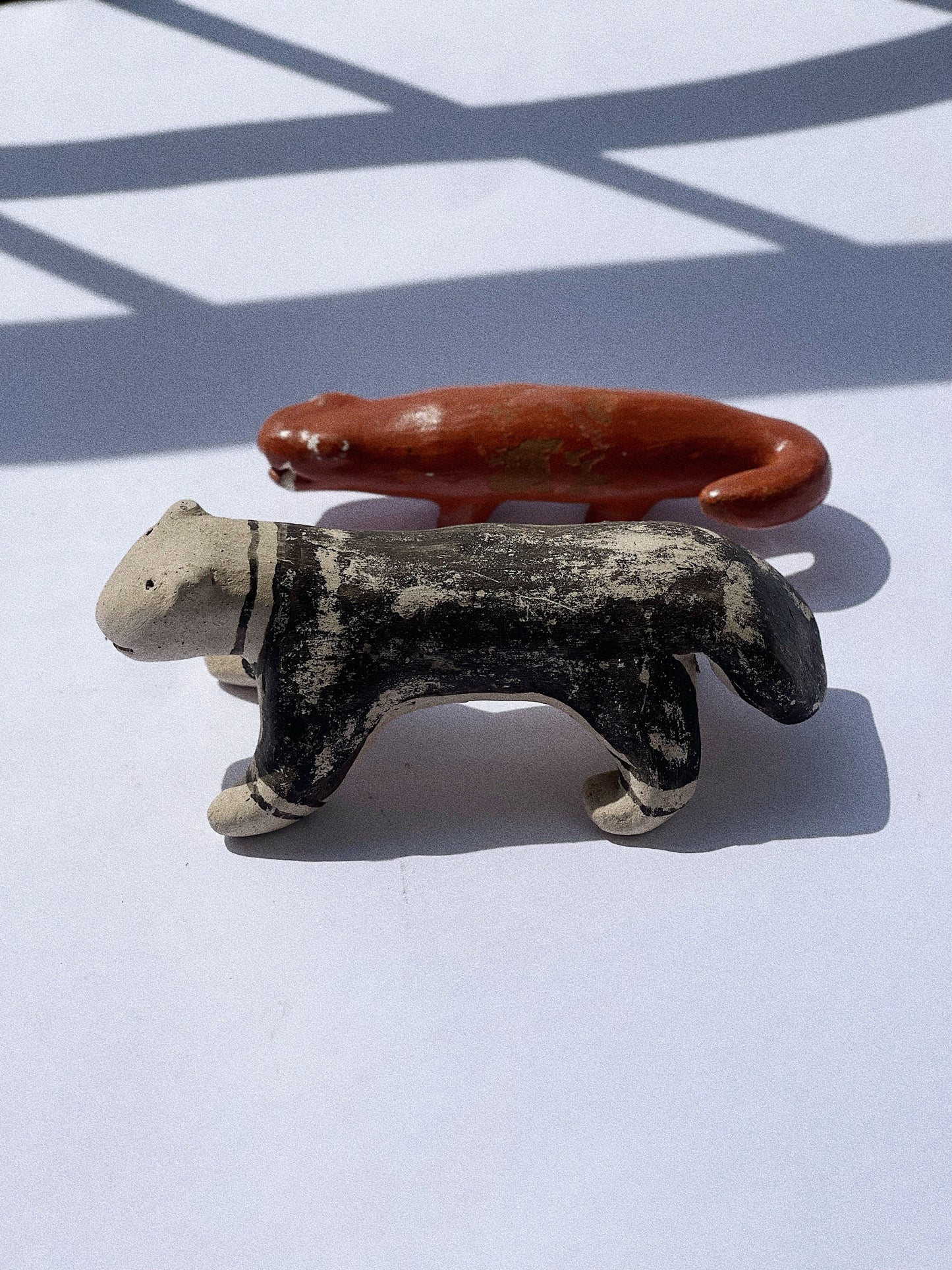 Dupla de animais em cerâmica artesanal